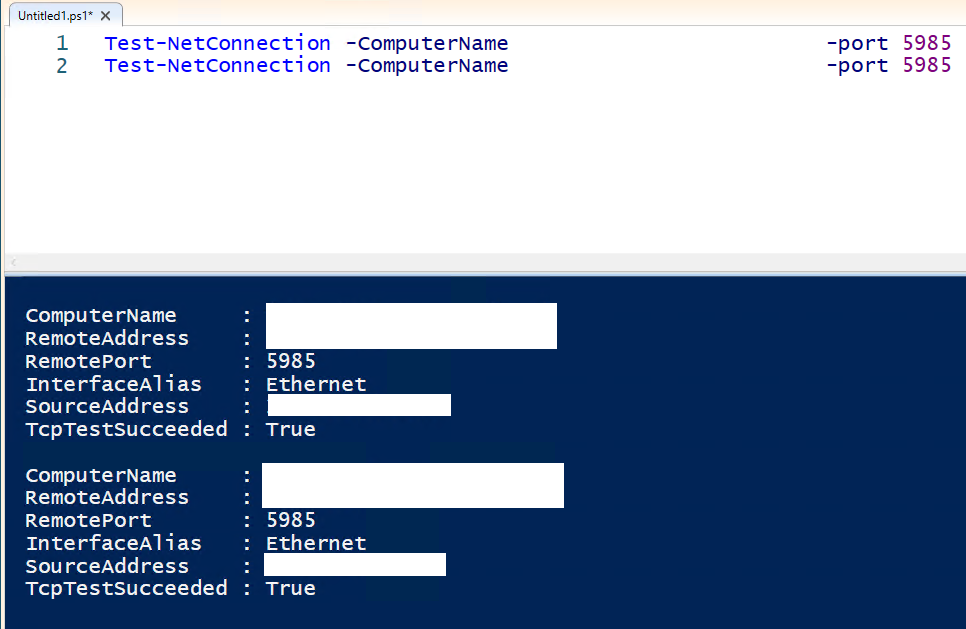 Checking WinRM port TCP 5985