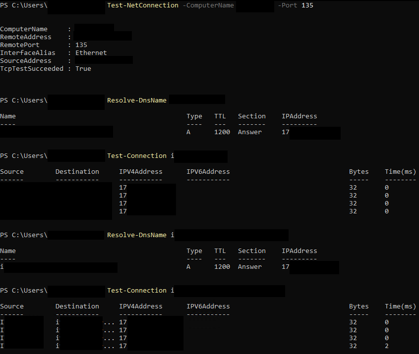 Checking DNS resolution