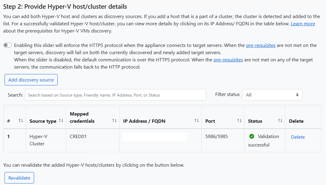 Azure Migrate discovery completed successfully